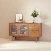 Sideboard with Arched Rattan Panels