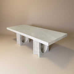 Natural White Hole Stone Dining Table