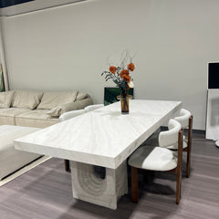 Natural White Hole Stone Dining Table