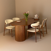 Oval Ash Wood Dining Table