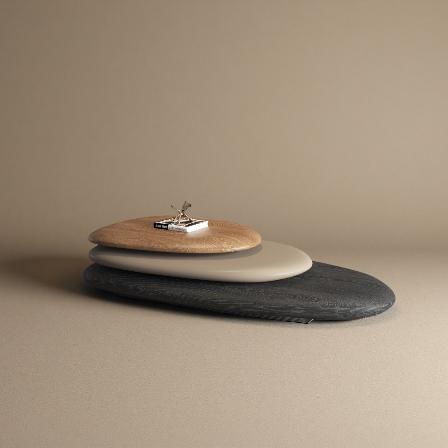 360° Rotating Pebble Coffee Table