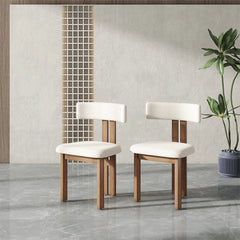 Modern Minimalist White Armless Dining Chairs