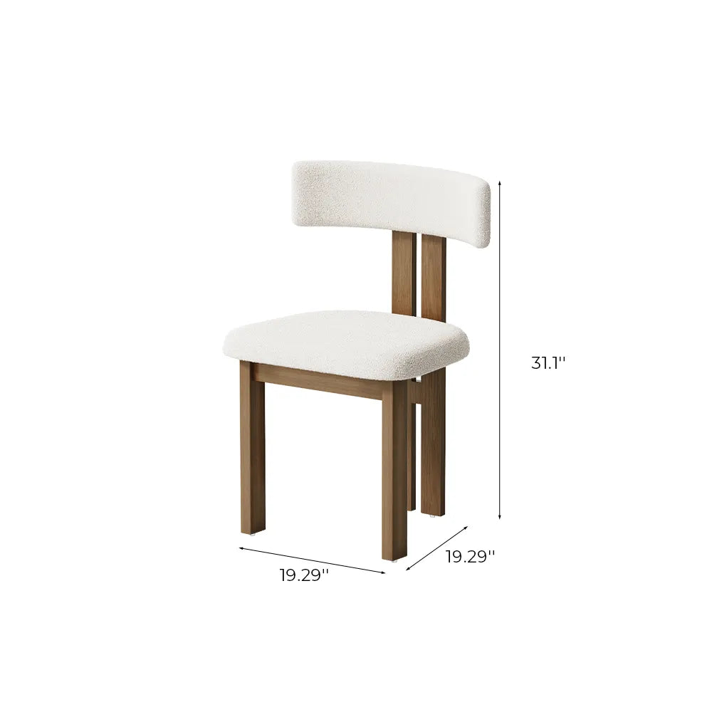 Modern Minimalist White Armless Dining Chairs