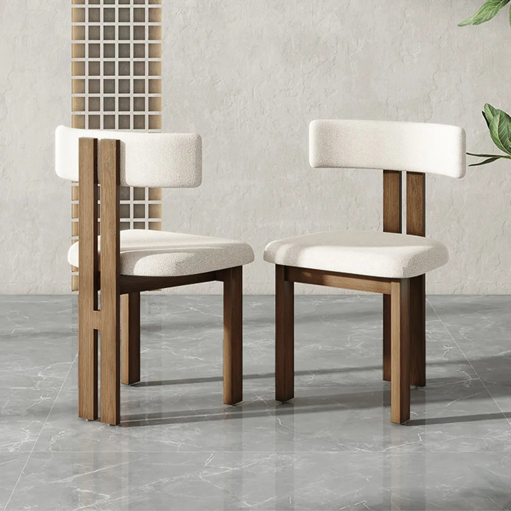 Modern Minimalist White Armless Dining Chairs