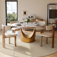 Modern Minimalist White Armless Dining Chairs