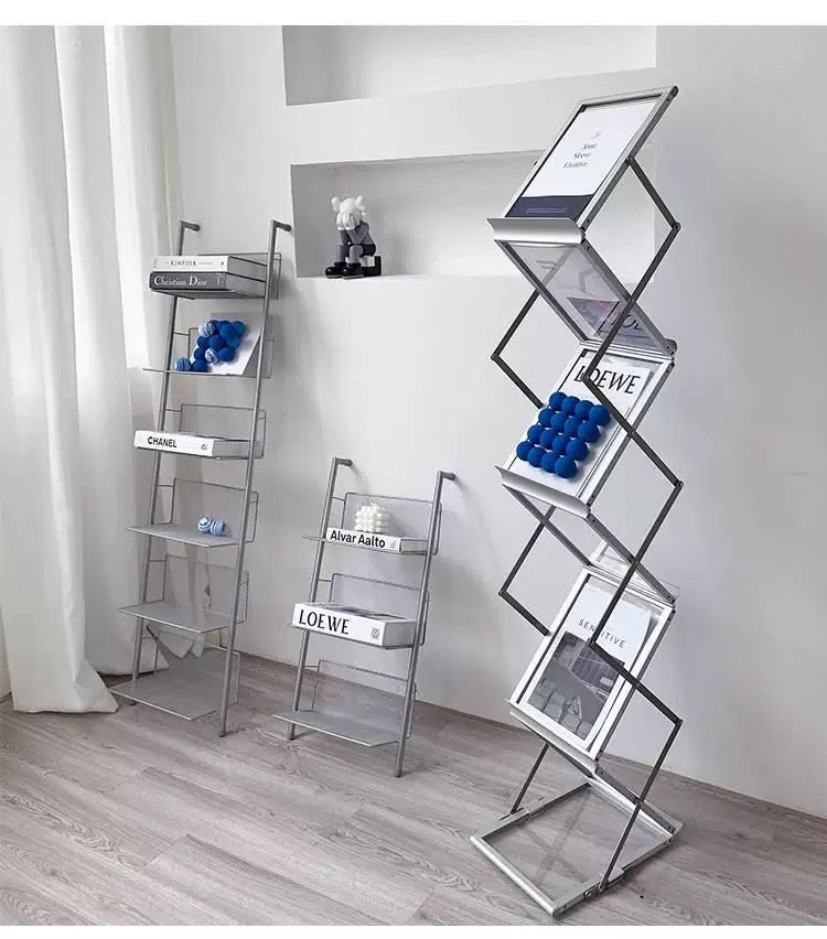 Floor Standing Aluminum Alloy Brochure Holder