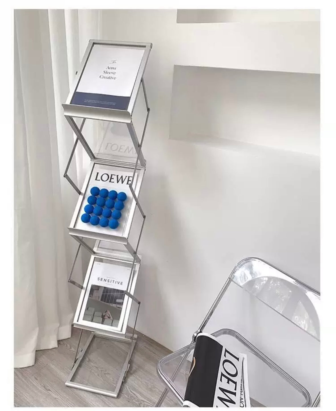 Floor Standing Aluminum Alloy Brochure Holder