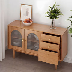 Sideboard with Arched Rattan Panels