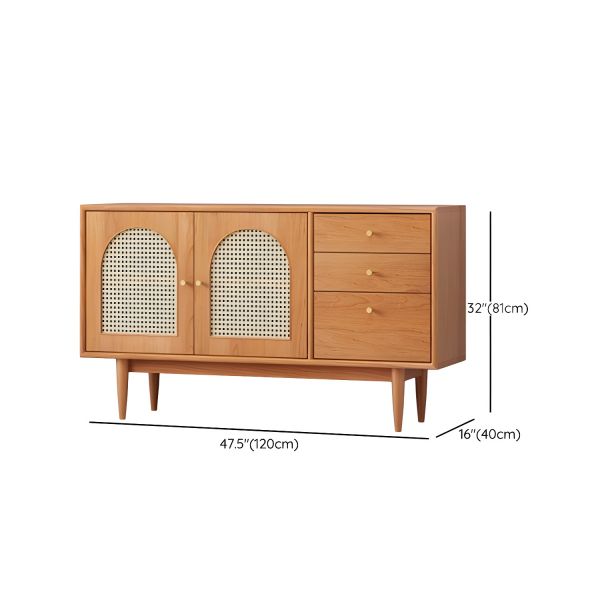 Sideboard with Arched Rattan Panels