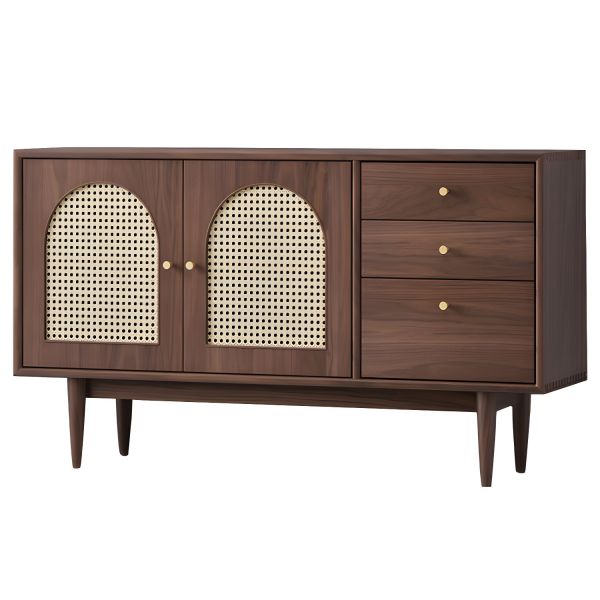 Sideboard with Arched Rattan Panels