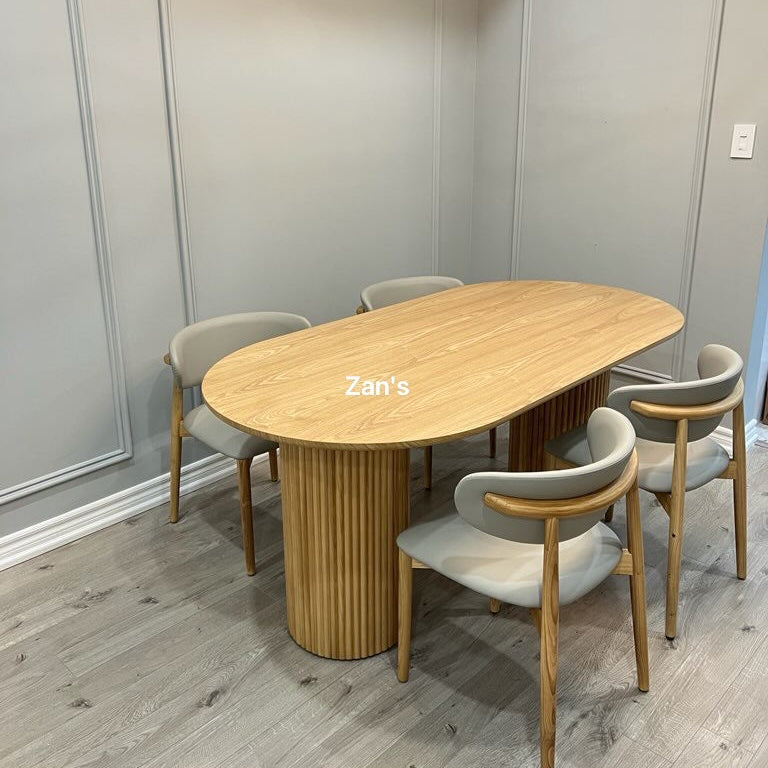 Oval Ash Wood Dining Table