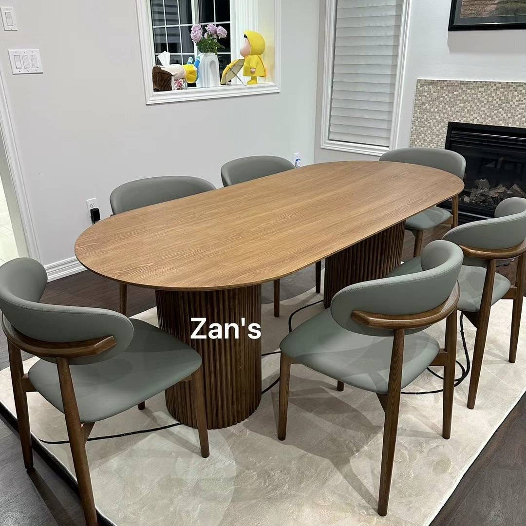Oval Ash Wood Dining Table