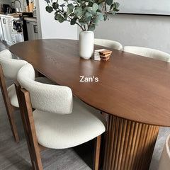 Oval Ash Wood Dining Table