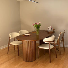 Oval Ash Wood Dining Table