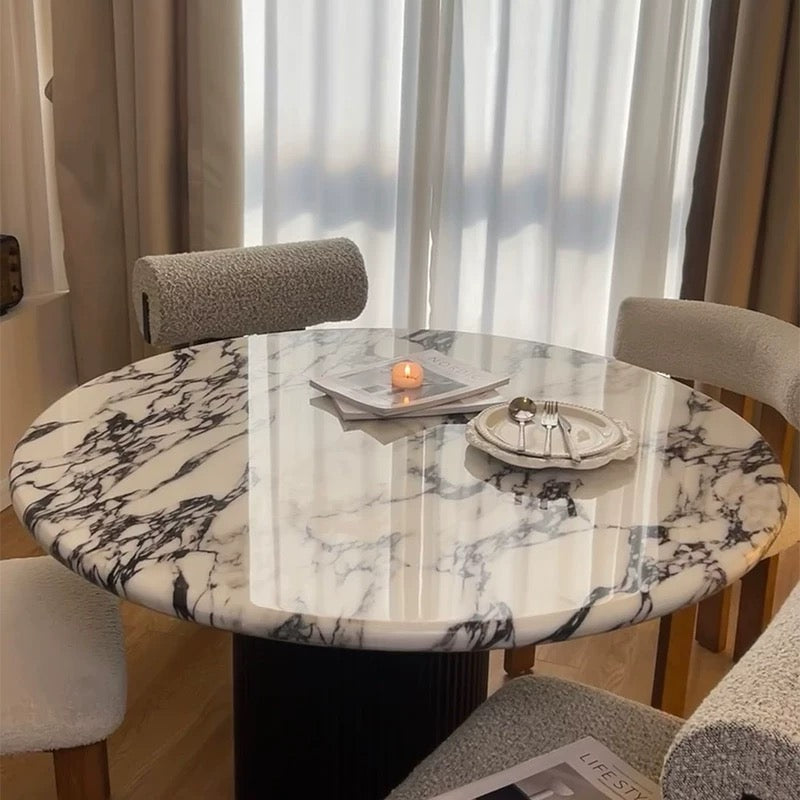 Round Artificial Marble Top Dining Table