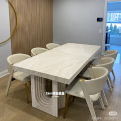 Natural White Hole Stone Dining Table