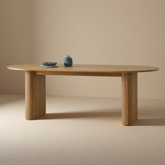 Oval Ash Wood Dining Table
