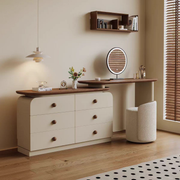 Cream Dresser with Vanity Desk Set
